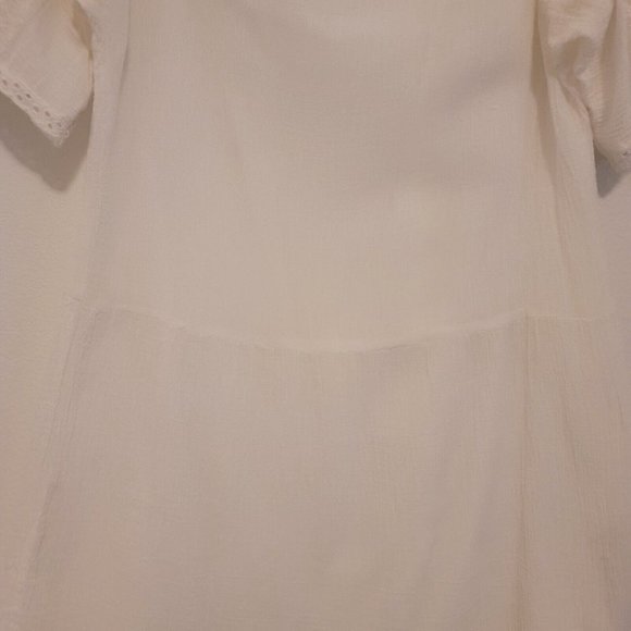 Zara Womens Size XS White Cotton Eyelet Embroidered Gauze Mini Dress Boho Beach - Picture 10 of 12